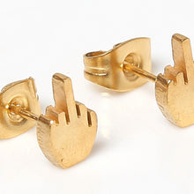 Load image into Gallery viewer, Rock Middle Finger Shape Stud Earrings - Jewels of Artemis