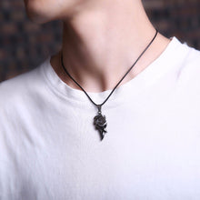 Load image into Gallery viewer, Punk Dragon Flame Titanium Stainless Steel Cool leather chain Pendant Necklace - Jewels of Artemis