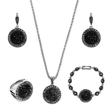 Load image into Gallery viewer, Dark Zircon Bridal Gold colorJewelry Sets - Pendant&amp;Necklace Ring Earrings With Natural Stones Bracelets - Jewels of Artemis