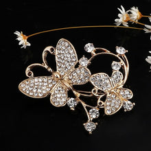 Load image into Gallery viewer, Gold Silver Comb Scissors Corsage Brooch Pins - Jewels of Artemis