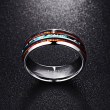 Load image into Gallery viewer, Polished Matte Abalone Shell Tungsten Carbide Ring - Jewels of Artemis