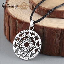 Load image into Gallery viewer, Viking Valknut Pendant Necklace Round Pagan Religious - Jewels of Artemis