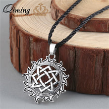 Load image into Gallery viewer, Viking Valknut Pendant Necklace Round Pagan Religious - Jewels of Artemis