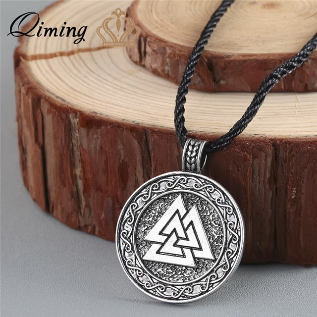 Viking Valknut Pendant Necklace Round Pagan Religious - Jewels of Artemis