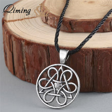Load image into Gallery viewer, Viking Valknut Pendant Necklace Round Pagan Religious - Jewels of Artemis
