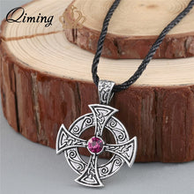 Load image into Gallery viewer, Viking Valknut Pendant Necklace Round Pagan Religious - Jewels of Artemis