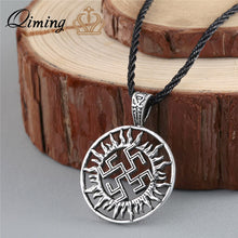Load image into Gallery viewer, Viking Valknut Pendant Necklace Round Pagan Religious - Jewels of Artemis