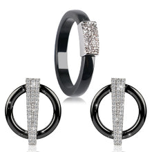 Load image into Gallery viewer, Rhinestone Ceramic Rings and Earrings Set - Jewels of Artemis