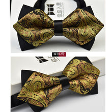 Load image into Gallery viewer, Adjustable Luxury Men&#39;s Bow tie Arrow 2 Layers Plaids Striped Floral Bowtie Tuxedo Neckties - Jewels of Artemis