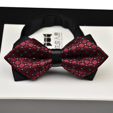 Load image into Gallery viewer, Adjustable Luxury Men&#39;s Bow tie Arrow 2 Layers Plaids Striped Floral Bowtie Tuxedo Neckties - Jewels of Artemis