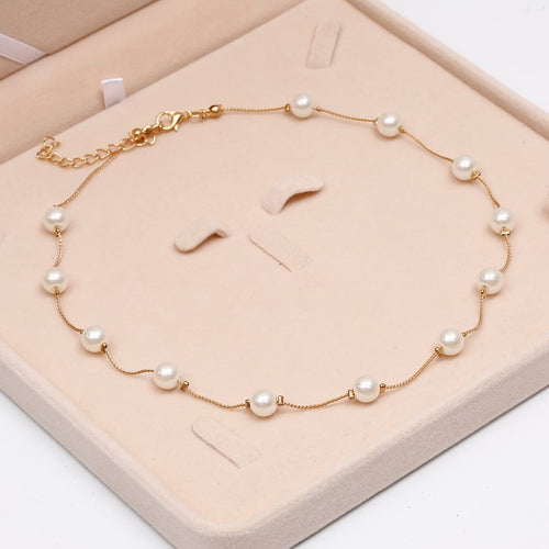 Pearl Necklace Top Quality Anti-Allergy - Gold Color Statement Necklace Chain - Jewels of Artemis