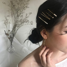 Load image into Gallery viewer, 1 SET Minimalist Metal Geometric Gold Color Hairpin Hair Accessories Imitiation Pearl Hair Clips - Jewels of Artemis