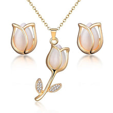 Load image into Gallery viewer, Gold-Stainless Steel Pendant Neckalce and Earring - Jewels of Artemis