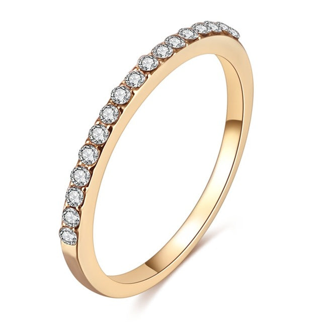 Hot couple ring women single row drill ring rose gold - Jewels of Artemis