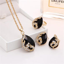 Load image into Gallery viewer, Austrian Crystal Jewelry Set Rose Gold Color peacock Style Pendant/Earrings/Ring Sets - Jewels of Artemis