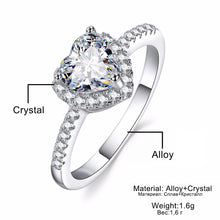 Load image into Gallery viewer, Crystal Heart Shaped Ring - Jewels of Artemis