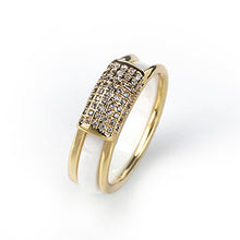 Load image into Gallery viewer, 2 pcs/Set Hot Sale Fashion 585 Gold Rings With Bling Rhinestone 2 Layer Black White Detachable Ceramic Rings - Jewels of Artemis