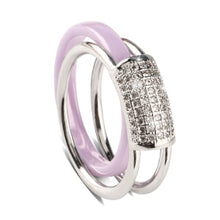 Load image into Gallery viewer, 2 pcs/Set Hot Sale Fashion 585 Gold Rings With Bling Rhinestone 2 Layer Black White Detachable Ceramic Rings - Jewels of Artemis