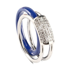 Load image into Gallery viewer, 2 pcs/Set Hot Sale Fashion 585 Gold Rings With Bling Rhinestone 2 Layer Black White Detachable Ceramic Rings - Jewels of Artemis