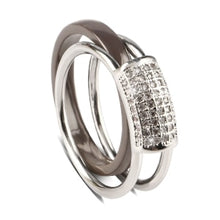 Load image into Gallery viewer, 2 pcs/Set Hot Sale Fashion 585 Gold Rings With Bling Rhinestone 2 Layer Black White Detachable Ceramic Rings - Jewels of Artemis