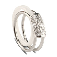 Load image into Gallery viewer, 2 pcs/Set Hot Sale Fashion 585 Gold Rings With Bling Rhinestone 2 Layer Black White Detachable Ceramic Rings - Jewels of Artemis