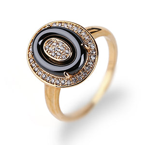 Rhinestone Egg Shape Ring - Jewels of Artemis