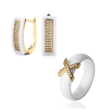 Load image into Gallery viewer, Bling Cubic Zircon Ring And Earring Set - Jewels of Artemis