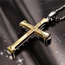 Load image into Gallery viewer, Crystal Cross Jesus Pendant Silver Gold Black - Jewels of Artemis