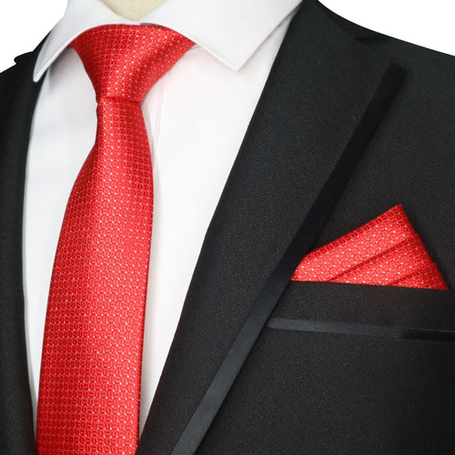 Luxury Floral Red Tie Set Neck Tie & Handkerchief Set - Jewels of Artemis