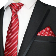 Load image into Gallery viewer, Luxury Floral Red Tie Set Neck Tie &amp; Handkerchief Set - Jewels of Artemis