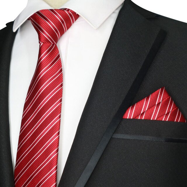 Luxury Floral Red Tie Set Neck Tie & Handkerchief Set - Jewels of Artemis