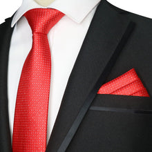 Load image into Gallery viewer, Luxury Floral Red Tie Set Neck Tie &amp; Handkerchief Set - Jewels of Artemis