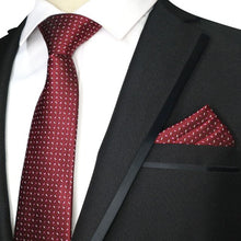 Load image into Gallery viewer, Luxury Floral Red Tie Set Neck Tie &amp; Handkerchief Set - Jewels of Artemis