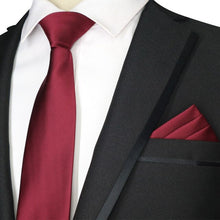Load image into Gallery viewer, Luxury Floral Red Tie Set Neck Tie &amp; Handkerchief Set - Jewels of Artemis