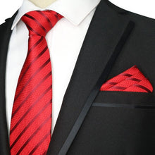Load image into Gallery viewer, Luxury Floral Red Tie Set Neck Tie &amp; Handkerchief Set - Jewels of Artemis