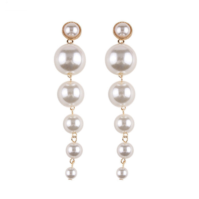 Vintage Simulated Pearl Drop Earrings - Jewels of Artemis