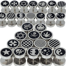Load image into Gallery viewer, Gothic Jewelry Stainless Steel Plain Men&#39;s Ear Studs Barbell Earrings - Jewels of Artemis