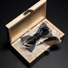 Load image into Gallery viewer, Handmade Feather Bow Tie and Brooch Set - Jewels of Artemis
