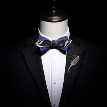Load image into Gallery viewer, Handmade Feather Bow Tie and Brooch Set - Jewels of Artemis