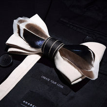 Load image into Gallery viewer, Handmade Feather Bow Tie and Brooch Set - Jewels of Artemis