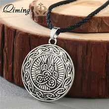 Load image into Gallery viewer, Viking Valknut Pendant Necklace Round Pagan Religious - Jewels of Artemis