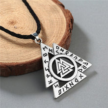 Load image into Gallery viewer, Viking Valknut Pendant Necklace Round Pagan Religious - Jewels of Artemis