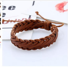 Load image into Gallery viewer, Wholesale 3-6pcs/lot Handmade ethnic tribal genuine wrap charming male pulsera black braided leather bracelets bangles - Jewels of Artemis