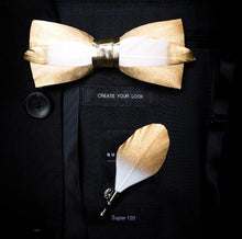 Load image into Gallery viewer, Handmade Feather Bow Tie and Brooch Set - Jewels of Artemis