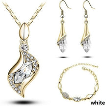 Load image into Gallery viewer, Elegant luxury new fashion Silver plated colorful Austrian crystal Necklace Earrings Bracelet jewelry set - Jewels of Artemis