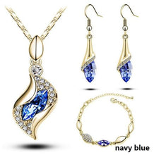 Load image into Gallery viewer, Elegant luxury new fashion Silver plated colorful Austrian crystal Necklace Earrings Bracelet jewelry set - Jewels of Artemis