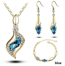 Load image into Gallery viewer, Elegant luxury new fashion Silver plated colorful Austrian crystal Necklace Earrings Bracelet jewelry set - Jewels of Artemis