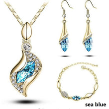 Load image into Gallery viewer, Elegant luxury new fashion Silver plated colorful Austrian crystal Necklace Earrings Bracelet jewelry set - Jewels of Artemis