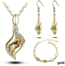 Load image into Gallery viewer, Elegant luxury new fashion Silver plated colorful Austrian crystal Necklace Earrings Bracelet jewelry set - Jewels of Artemis