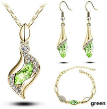 Load image into Gallery viewer, Elegant luxury new fashion Silver plated colorful Austrian crystal Necklace Earrings Bracelet jewelry set - Jewels of Artemis